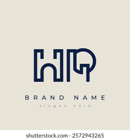 H and R logo design. HR abstract Letters Logo Monogram. This logo design is the process of creating a visual symbol that represents a brand, company, or individual.