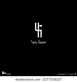H R minimalistic name logo for personal identity and business.