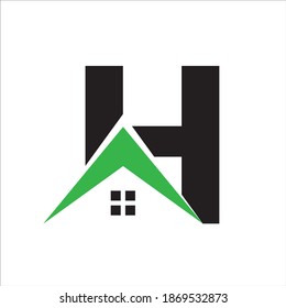 H real estate letter logo design