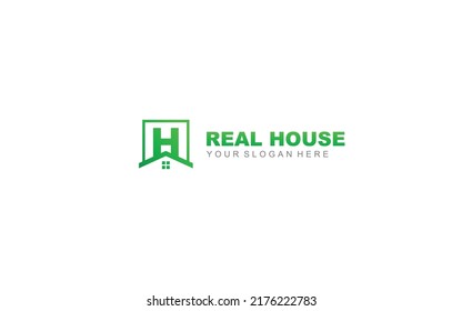 H REAL ESTATE logo design inspiration. Vector letter template design for brand.