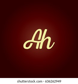 A h Running letter joint logo vector element