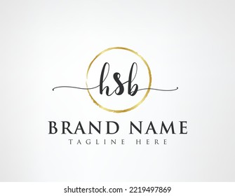 H S B Initial luxury Elegant Logo Template 