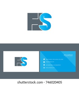 H S bold letter joint logo design vector with business card template