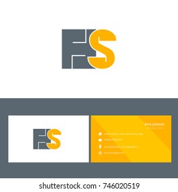 H S bold letter joint logo design vector with business card template