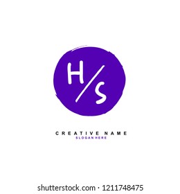H S HS Initial abstract logo concept vector