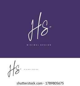 H S HS Initial handwriting or handwritten logo for identity. Logo with signature and hand drawn style.