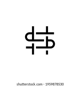 h s hs sh initial logo design vector template