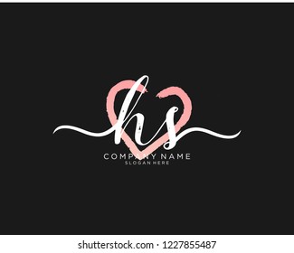 H S Initial handwriting logo vector
