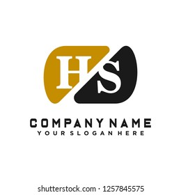 H S Initial handwriting logo vector