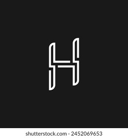 H S Letter Design Vector with Black Background.