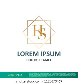 h s letter icon vector logo template