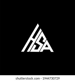 H S A letter logo creative design on black color background. HSA icon