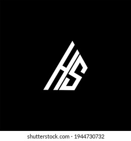 Diseño creativo del logotipo de la letra H S sobre fondo de color negro. icono del SA