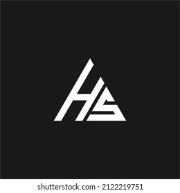 H and S letter with triangle logo concept vector stock illustration