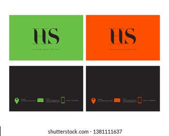 H & S letters Joint logo icon with business card vector template.
