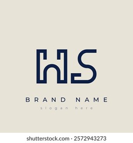 H and S logo design. HS abstract Letters Logo Monogram. This logo design is the process of creating a visual symbol that represents a brand, company, or individual.