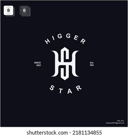 H S monogram logo design template