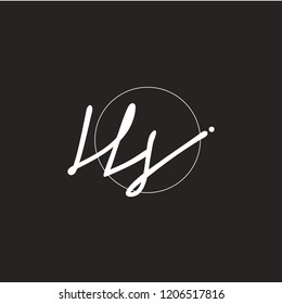 H S Signature initial logo template vector