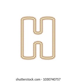 H Sewing Letter Logo Icon Design