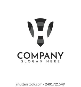 H shield letter logo, simple and modern. Suitable for any industry, especially those related to security.