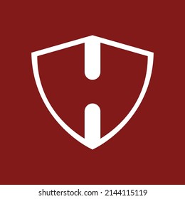 H Shield Logo, Simple and Modern, EPS 10 vector