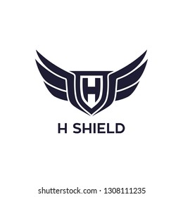 H Shield and Wing Logo Design