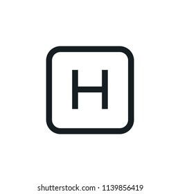 H Sign Modern Simple Outline Vector Icon