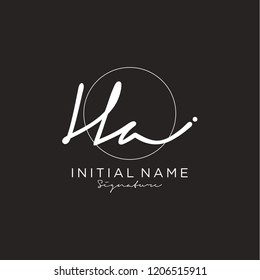 H A Signature initial logo template vector