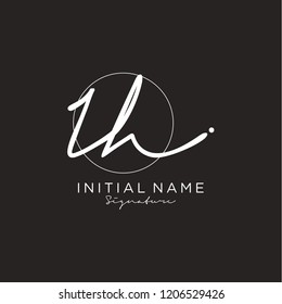 I H Signature initial logo template vector