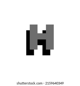 H Letra 3D simple, icono, ilustración vectorial