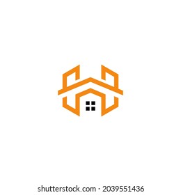 Diseño vectorial del logotipo de la casa plana simple