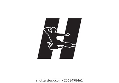 "H" sports logo for boxing and Karate game