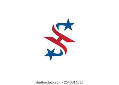 H Star logo vector design template