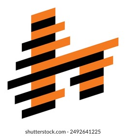 h stripes logo icon template 1
