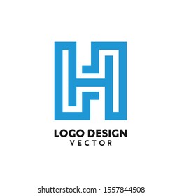 H Symbol Line Logo Template