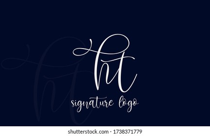 Vector de plantilla de logotipo de escritura manual H T HT. concepto de logotipo de firma
