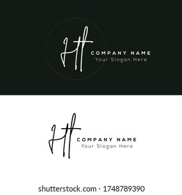  H T HT Escritura manuscrita inicial y logotipo de la firma.	
