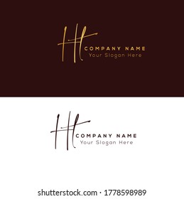 H T HT Initial letter handwriting and signature logo.