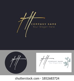  H T HT Initial letter handwriting and signature logo. Beauty vector initial logo .Fashion, boutique, floral and botanical