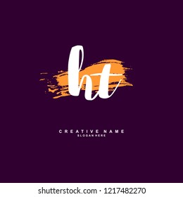 H T HT Initial logo template vector