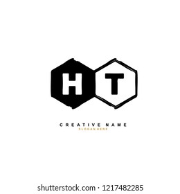 H T HT Initial logo template vector