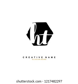 H T HT Initial logo template vector