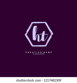 H T HT Initial logo template vector