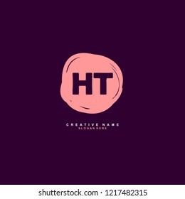 H T HT Initial logo template vector