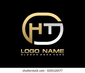 H T Initial circle logo template vector