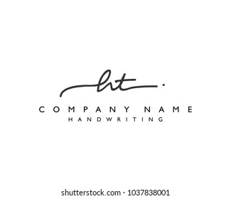 H T Initial Handwriting Logo