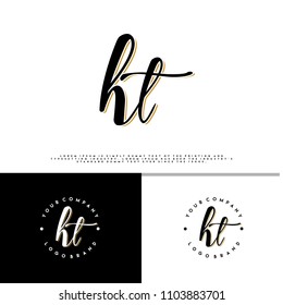 H T initial name vintage logo vector