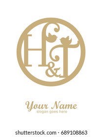 H T initial wedding decorative logo template
