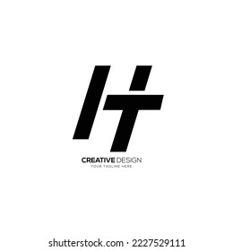 H T modern letter logo design