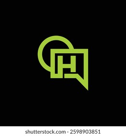 H tech logo design template, H tech logo, H technology vector